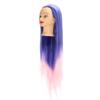 Mannequin Head Blue Pink Gradient Color High Temperature Synthetic Hair Hairstyling Training Model