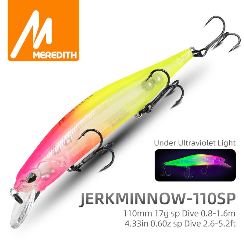 MEREDITH JBR-110SP Jerkbait 110mm 17g Tungsten Suspending Minnow Pike Bass JBR-110SP