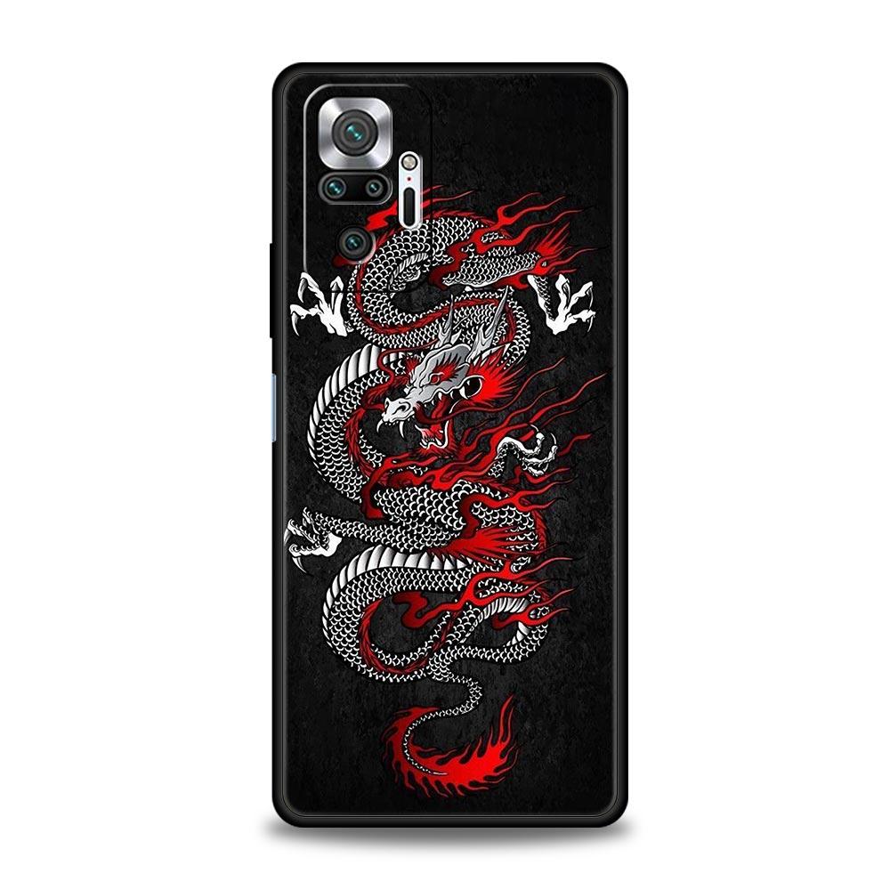 Silicone Phone Case For Xiaomi Redmi Note 12 10 11 9 8 Pro Plus 9S 7 8T 9T 9A 8A 9C K40 Gaming Soft Cover Bumper Dragon Fashion