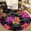 1pc Floral Pattern Carpet, Round Non Slip Durable Large Size Office Carpet, Suitable for Office