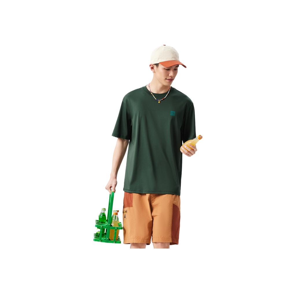 Seria Stil de Viață Sportiv Li Ning Tricou Unisex Simplu Respirabil Versatil Larg cu Mânecă Scurtă Maple-Verde AHSVB91-5