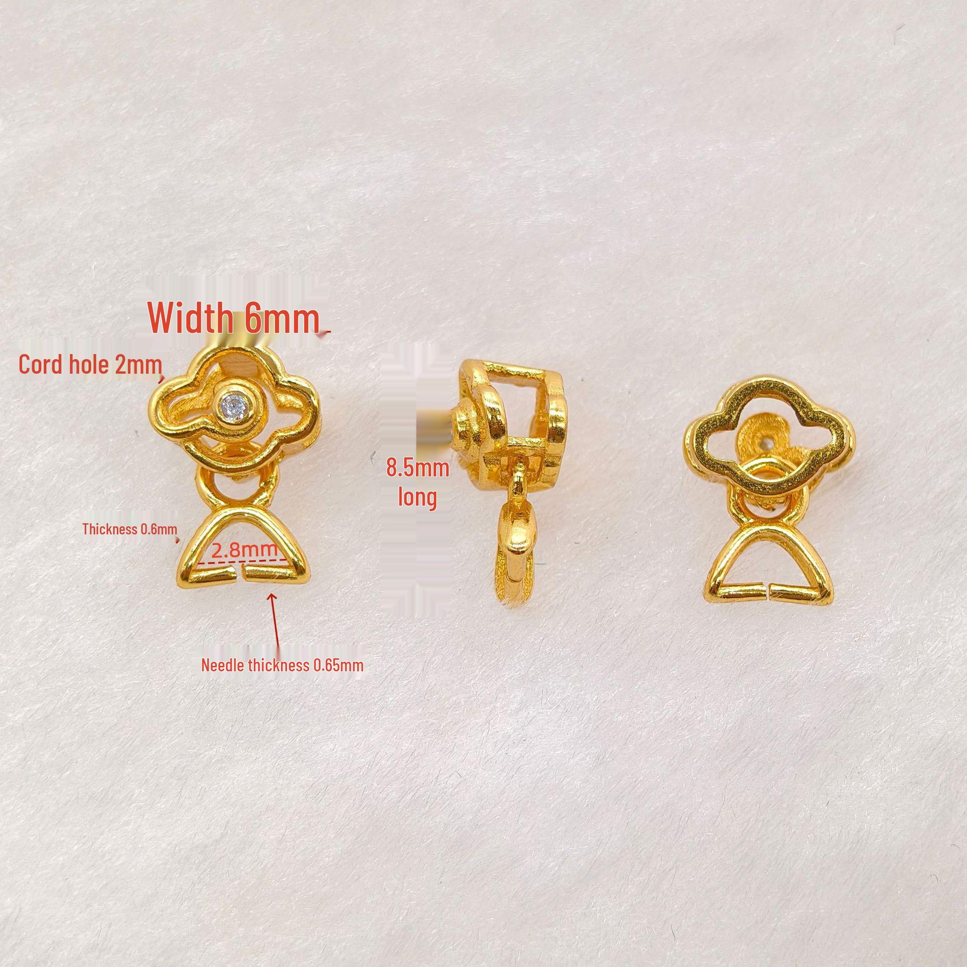 Подвеска-застежка  Бычий нос  из стерлингового серебра S925 с горизонтальным расположением