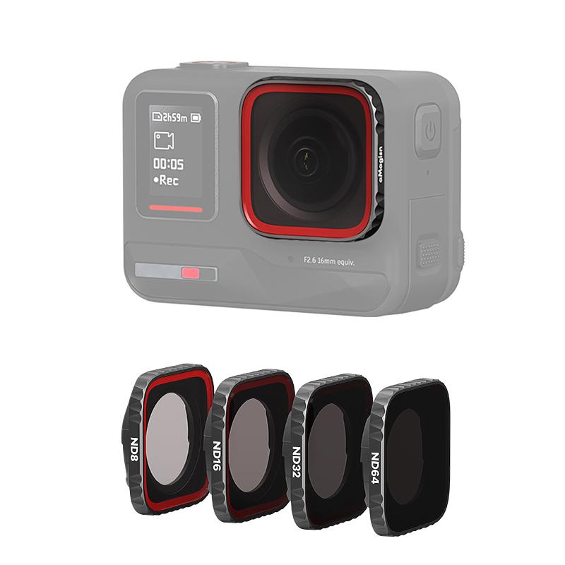 AMagisn sportskamera ND filtersett ND8+ND16+ND32+ND64 Vanntett flerbelagt optisk glass