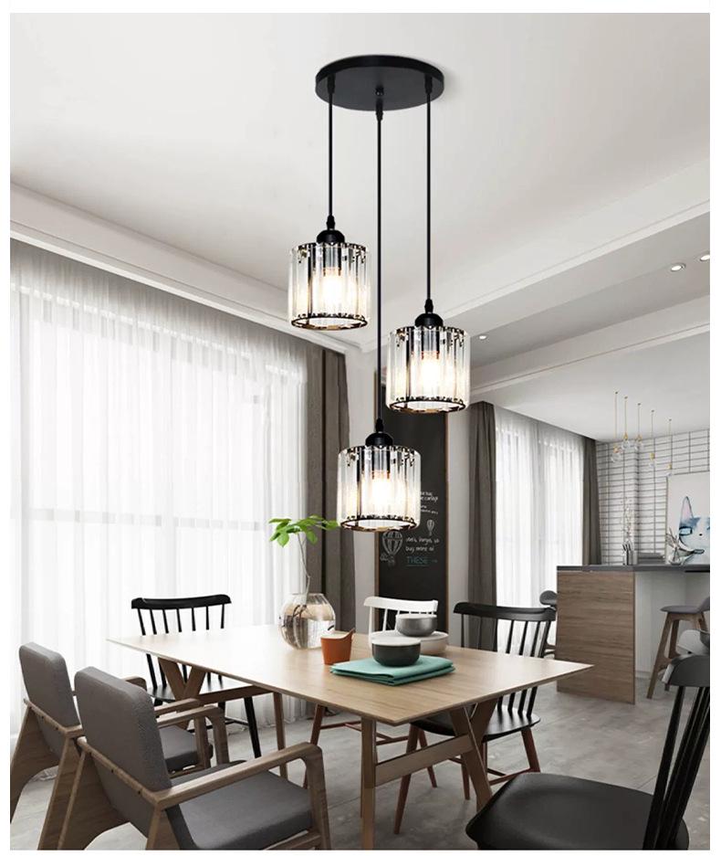 Modern Triple-Head Ceiling Chandelier for Living Room, Bedroom, or Dining Room - Sleek Cross-Border Design
