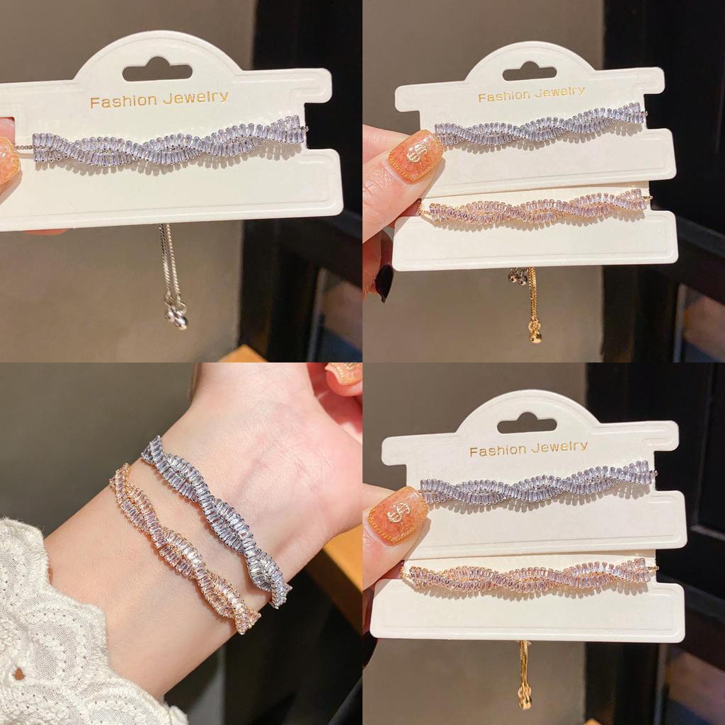 Geometric Adjustable Bracelets For Women With Zirconia Inlay Fashion Jewelry Gift For Winter