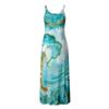Fashion Womens Loose Summer Sexy  Print V-neck Long Sleeveless Dress