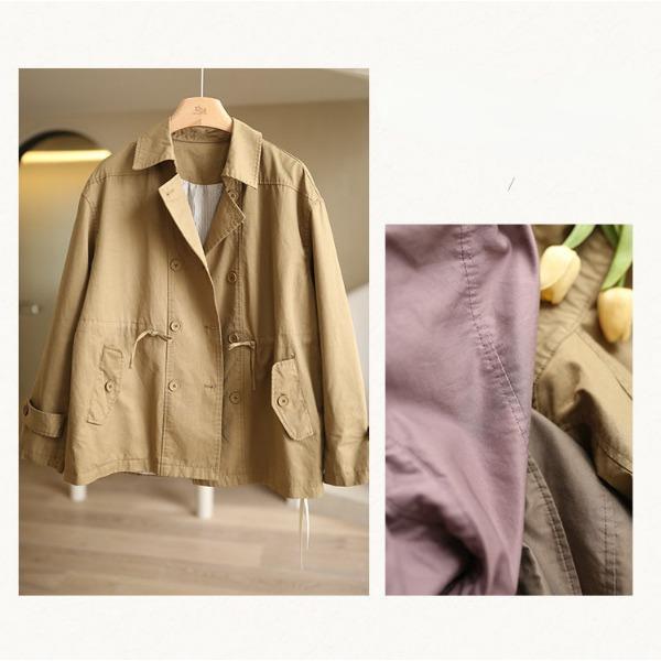 Neformální volná větrovka pro ženy jaro a podzim s klopovým límcem ve větších velikostech, oblečení pro matku středního věku