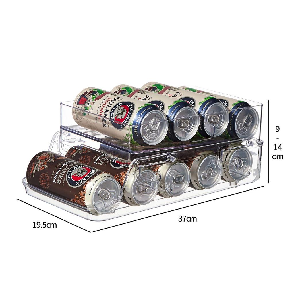 Double-Layer Rolling Beverage Storage Organizer for Fridge