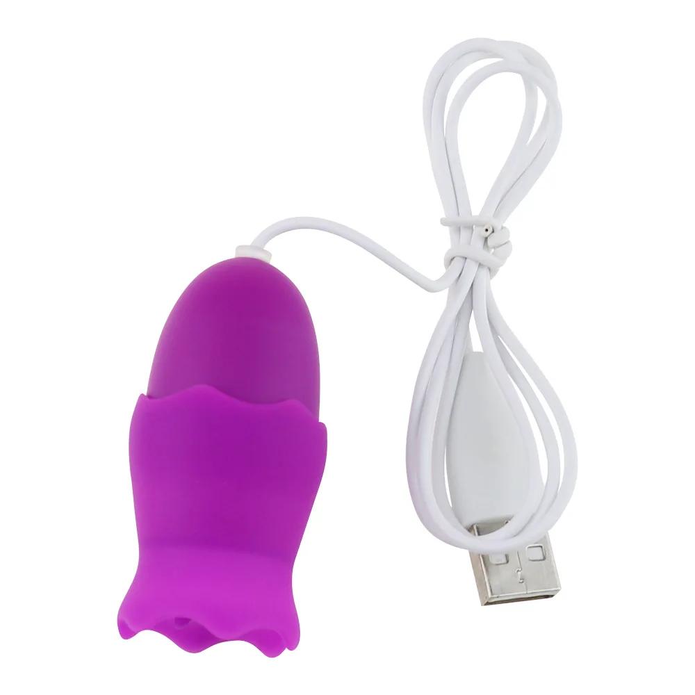 Tongue Licking Vibrator Double Vibrating Eggs Female G Spot Vagina Clitoris Anal Nipple Stimulator Massager Masturbation Sex Toy