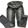 Schlanke Damen Faux Denim Jeans Taschen Mode Leggings mittelhoch geschnitten Bleistifthose Push Up Vintage Schlanke Hose