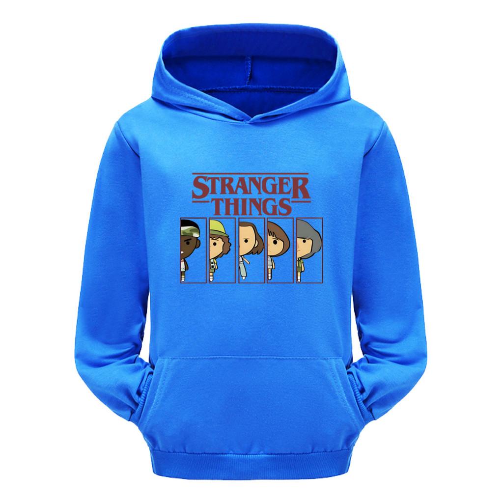 5248 Kids Boys Girls Stranger Printed Casual Long Sleeves Hoodies Top