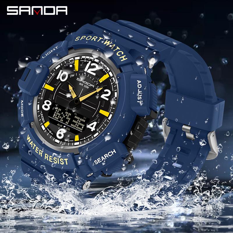 Sanda Multifunctional Luminous Sports Watch for Students – Waterproof, Electronic, Junior High School Youth Style