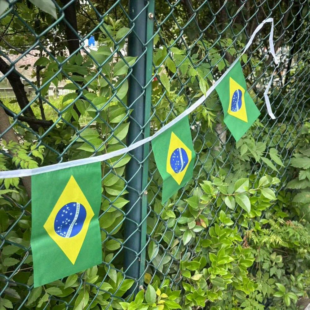 10M (32.8ft) Brazil Flag String Flag Holiday Decoration Hanging Flag Pull Flag