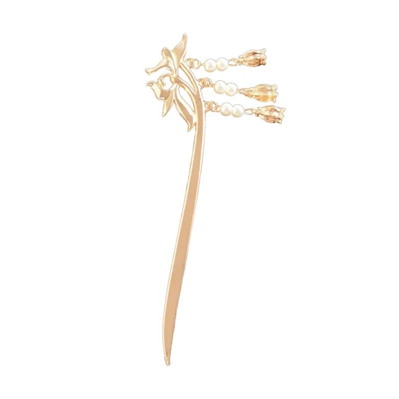 Elegantní Starověký Styl  Špičková Slitina Hanfu  Střapec  Krok Šperk  Denní Vlasová Spona Starověký Kostým Pokrývka Hlavy  Doplňky Drdol