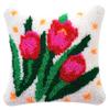Latch Hook Rug Kits Pillowcase Flower Plants Series Pillow Material Package Handcraft Latch Hook Kits Embroidery Cushion Decor 