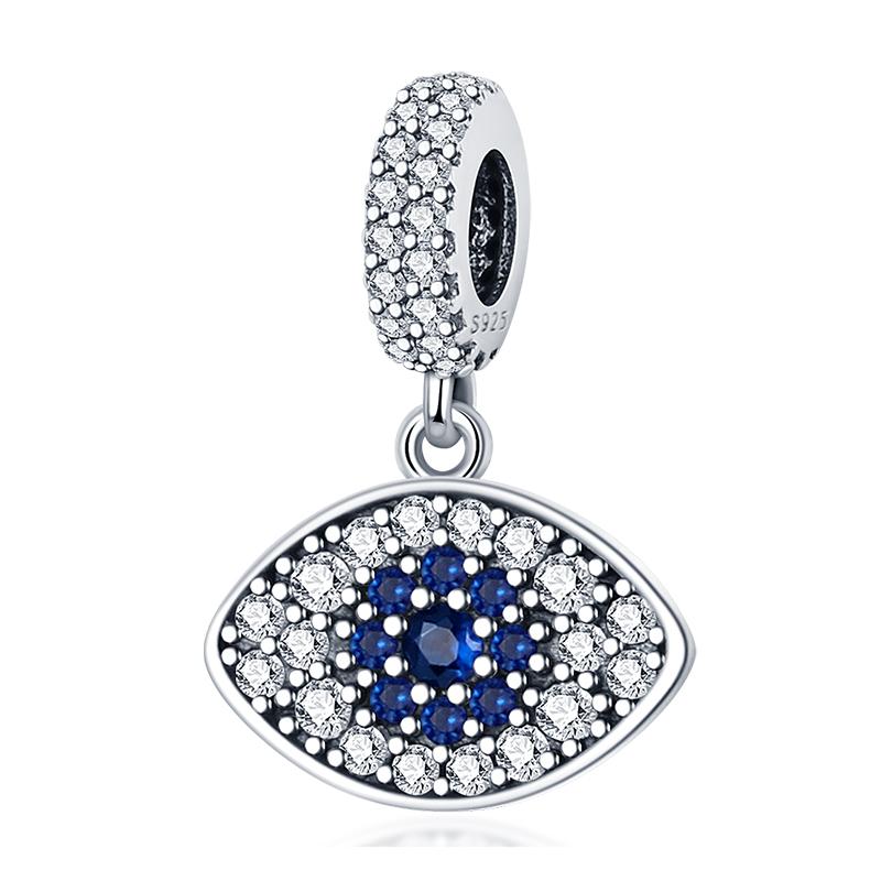 100% Rame Zircone Scintillante Occhio del Diavolo Occhio di Horus Auguri Migliori Portafortuna Perline Adatte a Braccialetti da 3 mm Gioielli Fai da Te