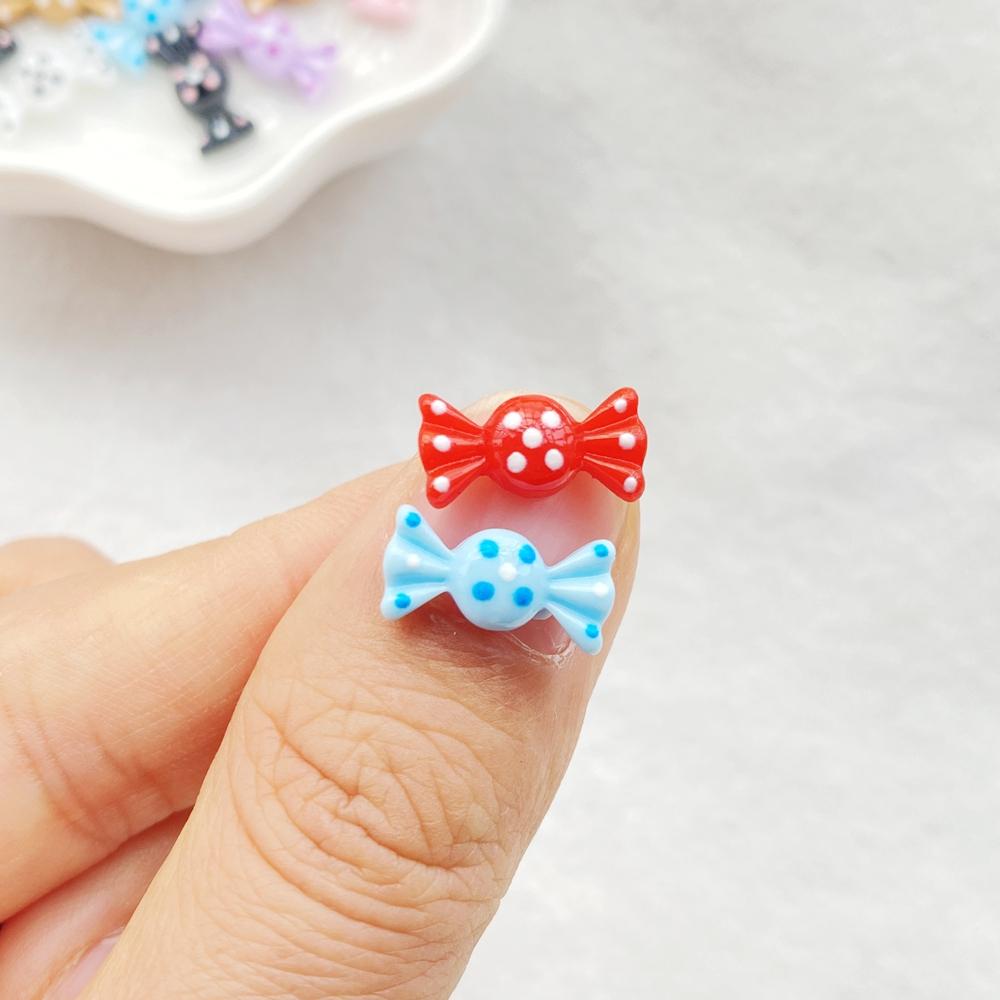 30Pcs Cute Mini Cartoon Candy Series Flat Back Rhinestone Bead Scrapbook DIY Manicures Appliques Accessories Crafts