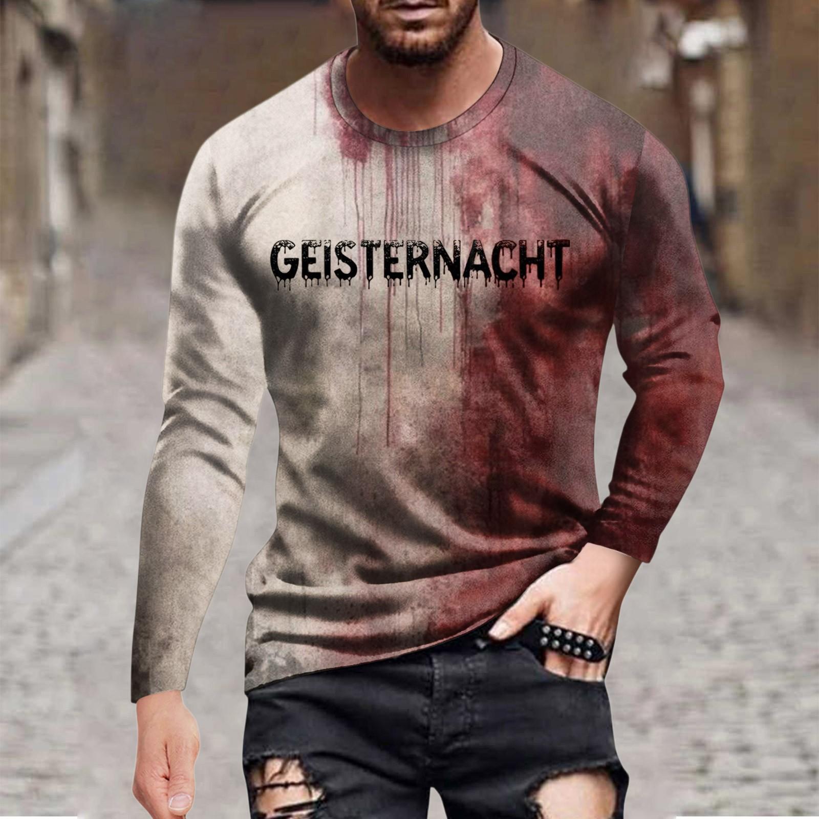 

Хэллоуинский принт Мужская футболка с длинным рукавом Повседневная одежда XXXL чёрный