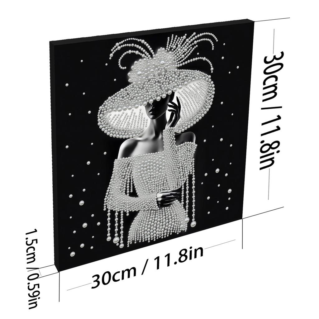 Kompletní 5D malířské sady s diamantovou výšivkou pro dospělé Elegantní dáma Křišťálová malba kamínky pro domácí dekoraci stěny Umělecký dárek 30x30cm