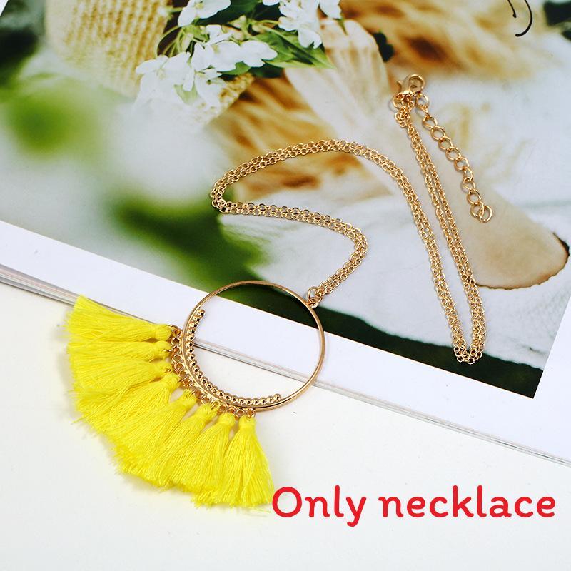 Stylish Pendant Tassel Necklace With Electroplate Finish For Summer Outfits