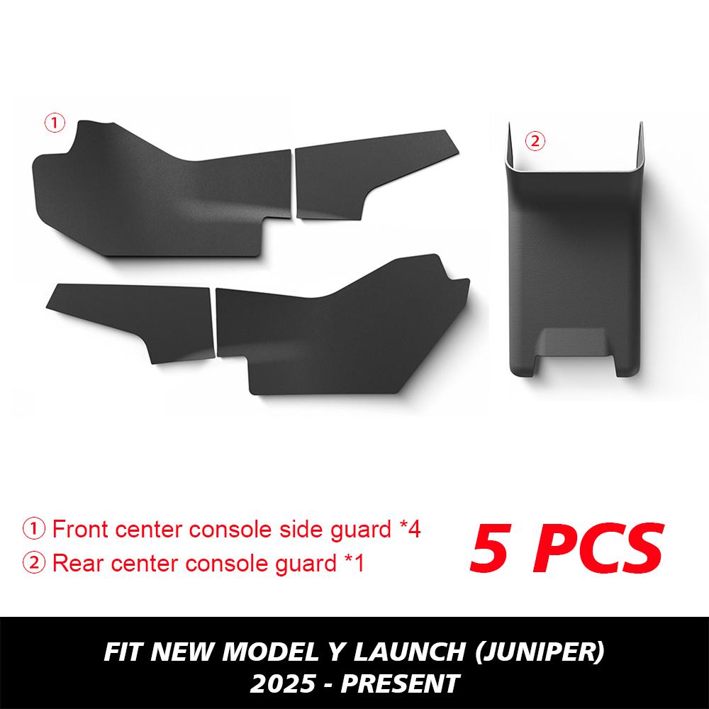 For Tesla New Model Y Juniper 2025 Launch Center Console Side Anti-Kick TPE Cover Mats Rear Console and Underseat Protectors