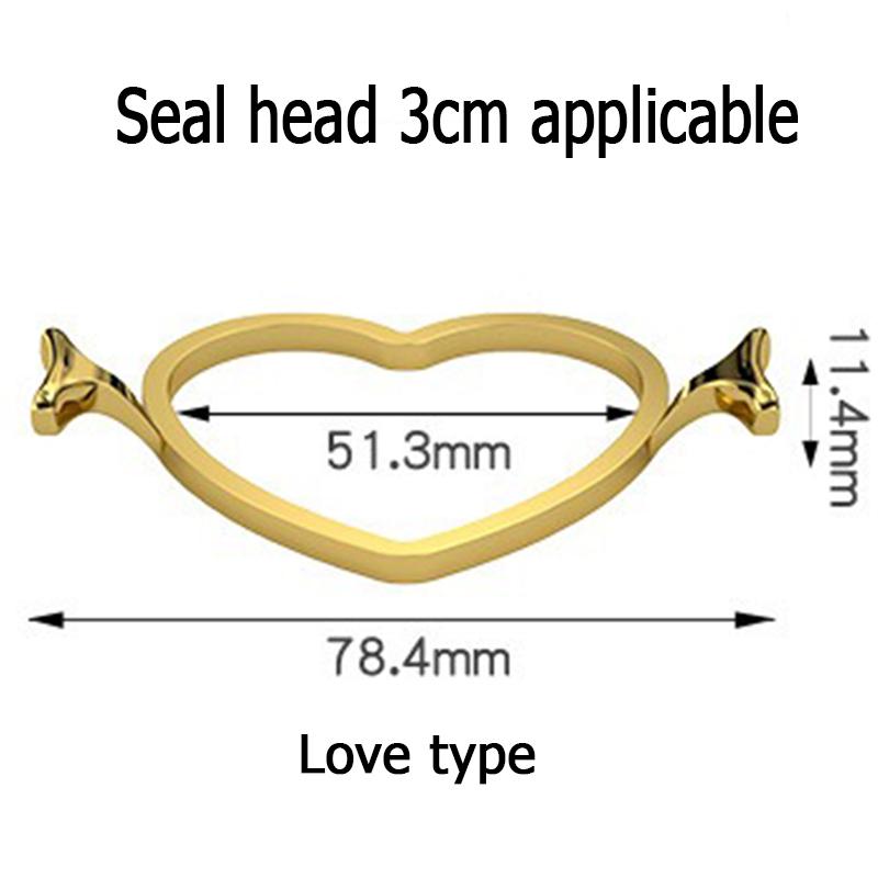 Wax Seal Metal Mold Holder Wax Seal Stamp Rings Metal Sealing  Round Flower Heart Wedding Shape for Card Making Supplies SB037