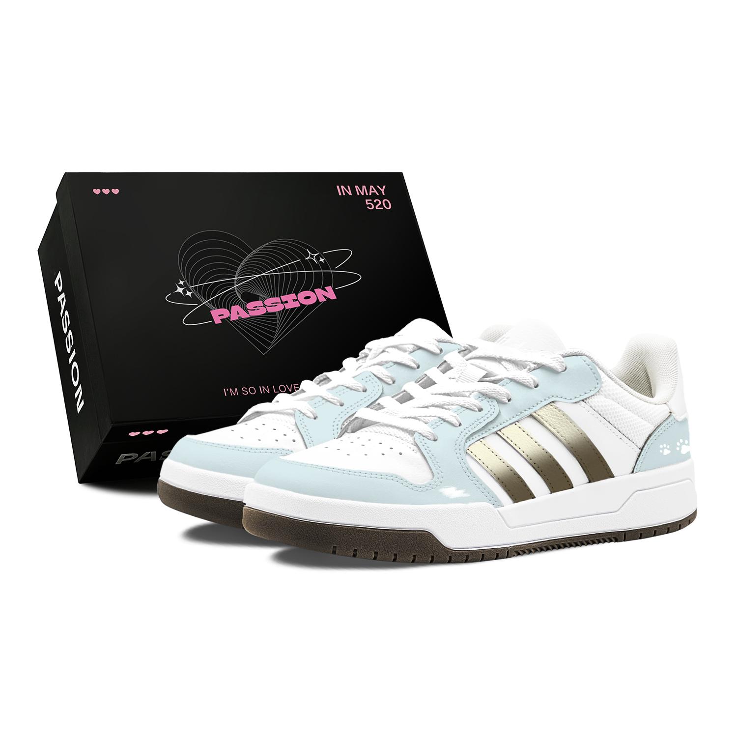 

Adidas ENTRAP Romantic Treats, Blue Island Cat Paw, Light Blue Gradient, Fresh Versatile Low top Casual Skate Shoes JP9959(TeamS3-S-BOX) 44
