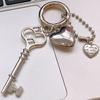 Fashionable Keys and Heart Keychains Cute Heart Keys Rings Alloy Material Backpack Bag Jewelry Gift for Women Girls