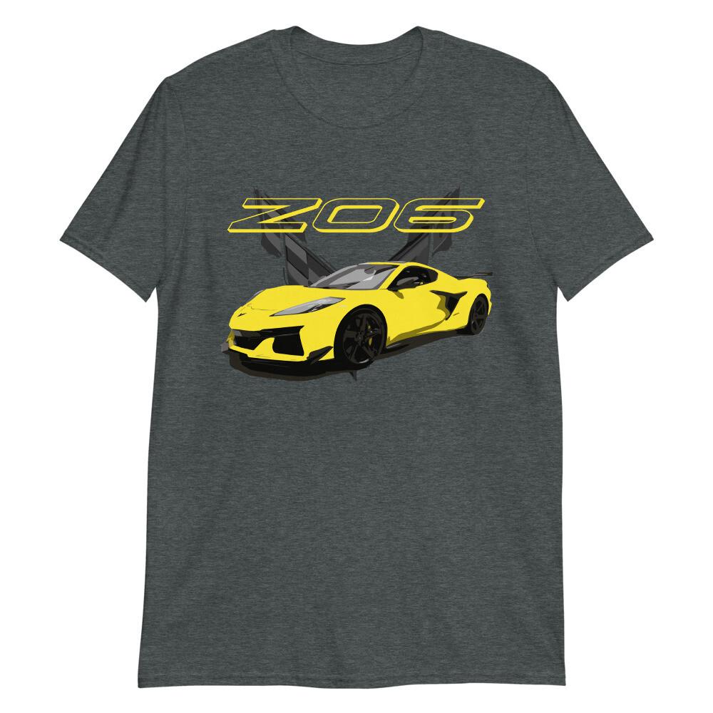 Yellow 2023 Vette C8 Z06 Mid Engine American Sports Car Tshirt