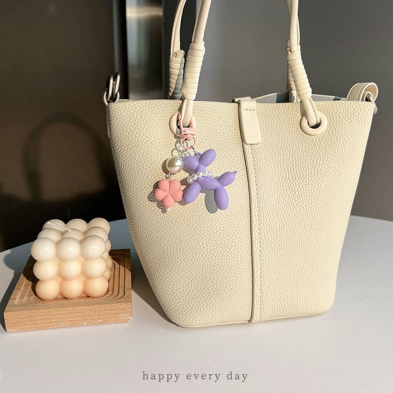 Blume Acryl Ballon Hund Cartoon Niedlich Schlüsselanhänger Schlüsselring Damen Herren Neu Glitzer Niedlich Haustier Tasche Auto Halter Airpods Box Freund Geschenk