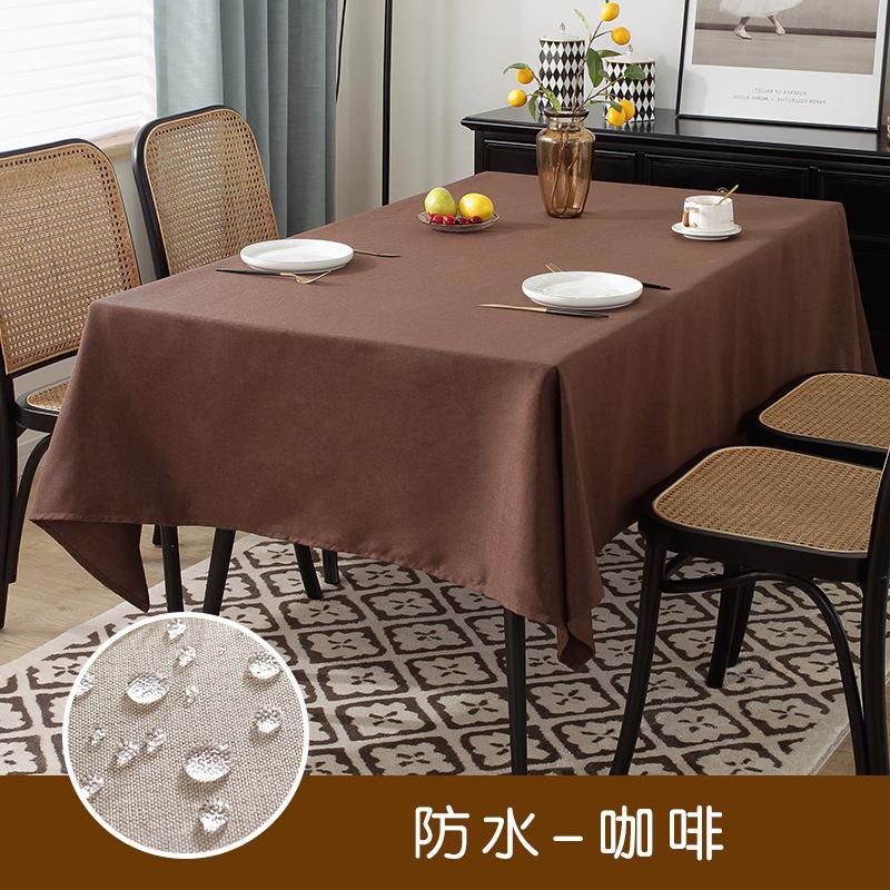Solid Color Tablecloth Modern Waterproof Dining Table Cloth Imitate Cotton Linen Material Quality Picnic Cloth Home Office Decor