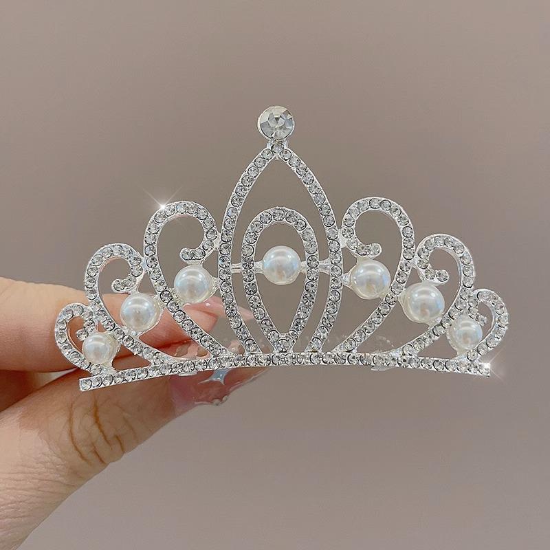 Dívčí princeznovská korunka sponka do vlasů ozdoba hlavy - Dětské vlasové doplňky na narozeniny a vystoupení