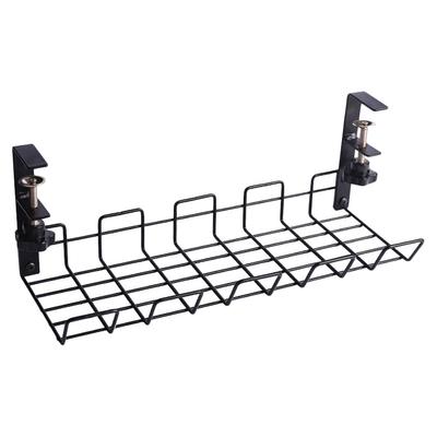Under Table Shelf Desk Wire Storage Rack Carbon Steel Cable Organizer Frame Suite Power Strips Holder Management Tray