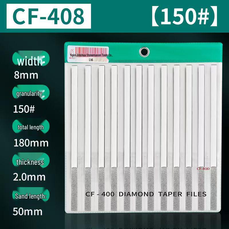 Diamond Flat-Tapered File Set CF-400: Alloy Metal Mold Grinding & Shaping Tool