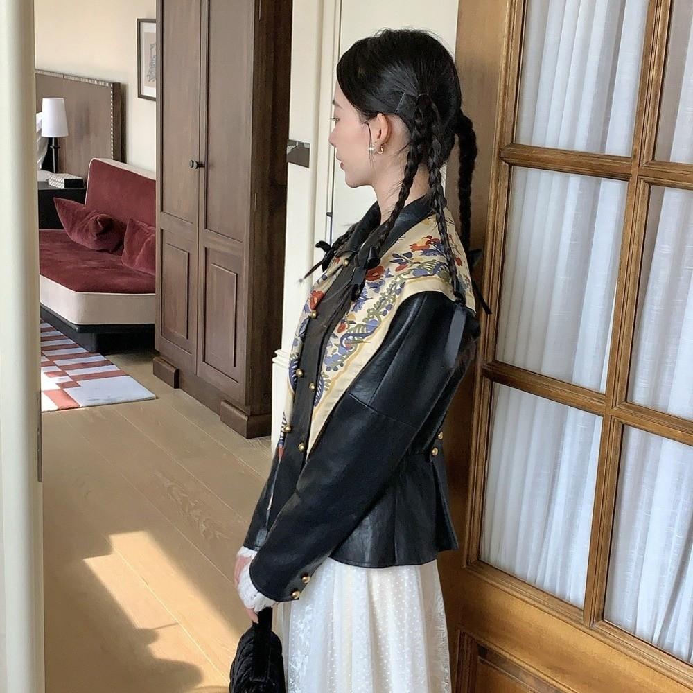 Multi-functional Floral Triangle Scarf Matching Pants Waist Belt Decorative Headscarf  Summer