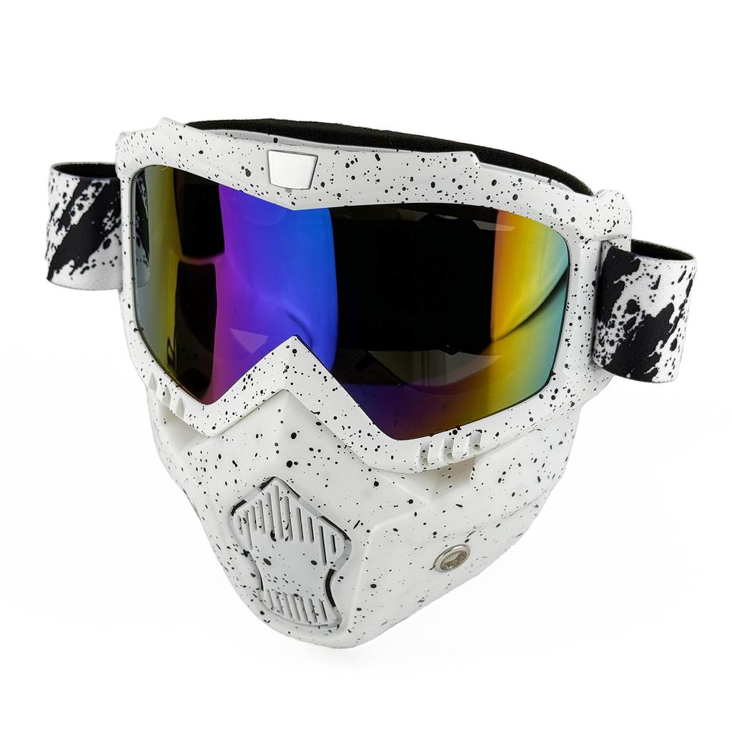 Maska do jazdy na motocyklu, gogle narciarskie, kask, odpinane gogle dla mężczyzn i kobiet Ochrona UV400Przed wiatrem i piaskiem Wizjer kasku