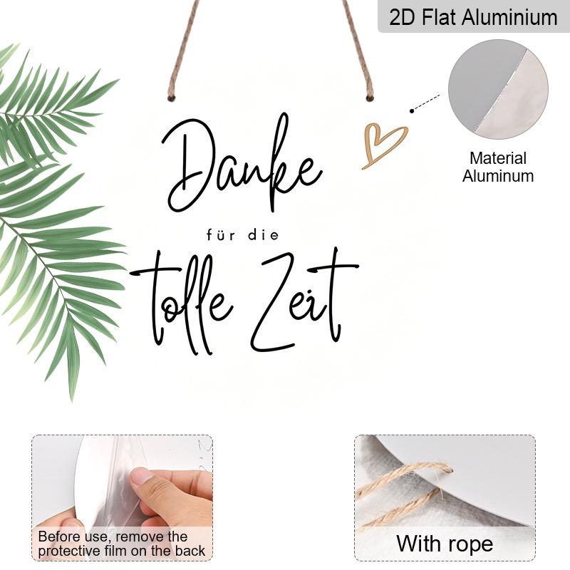 2D Flat Retro Aluminum Wall Stickers in Various Sizes. German-themed Thank-you Decorations, Minimalist Instagram Style. A Perfect Home Décor and Gift