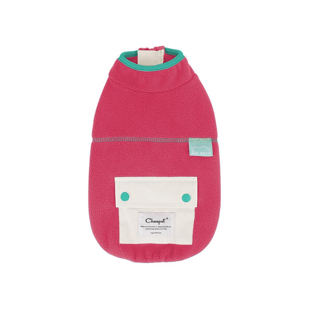 Dog autumn and winter warm vest candy color two legs fleece pocket zipper wear small and medium dog clothes