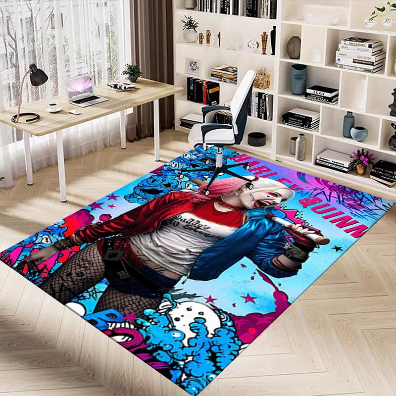 1pc Harley Quinns Wild Adventure Carpet for Playroom Bedroom Living Room Sofa Home Decor,kids Game Area Rug Non-slip Floor Mat Y826173