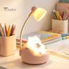 Small Bedside Lamp for Toddlers Sleeping Cat Night Light Kids, Rechargeable LED Nursery Lamp, Soft Eye Protection Adjustable Brightness Touch Bedroom