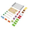 Kids Wooden BBQ Grill Playset Interactive Wooden Barbecue Play Food Set Play Kitchen Accessories