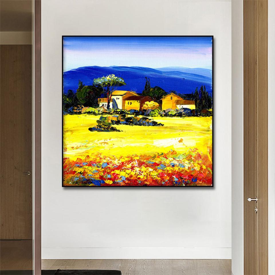 Countryside Landscape Oil Painting 1pcs Modern Home Wall Decor Canvas Picture Art HD Print Painting On Canvas for Living Room