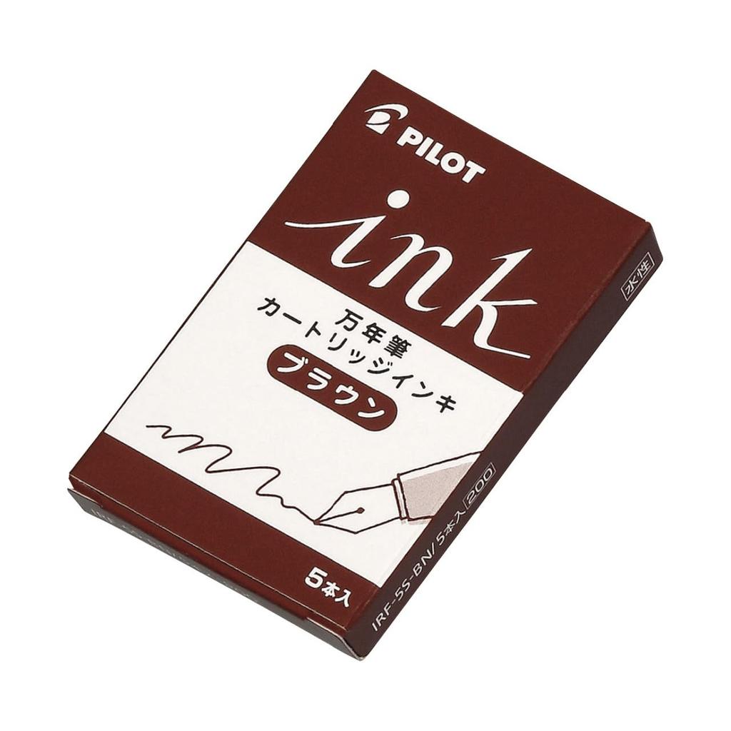 Pilot Fountain Pen Ink 5 cartridges x 10 packs Cartridges, Brown, (IRF50S10BN)