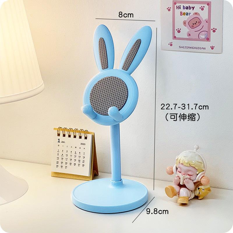 Pink Phone Holder Desktop Cell Phone Stand For iPhone 13 14 Samsung Smartphone Adjustable Lovely Rabbit Cartoon Table Support