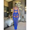 Sex underwear open crotch suspenders neck sexy perspective socks one-piece stockings women's hollow fishing net one-piece mesh
