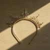 Gothic Spiked Hair Hoop Headpiece Renaissance Cosplay Headband Women Glory Sun Crown  Wedding