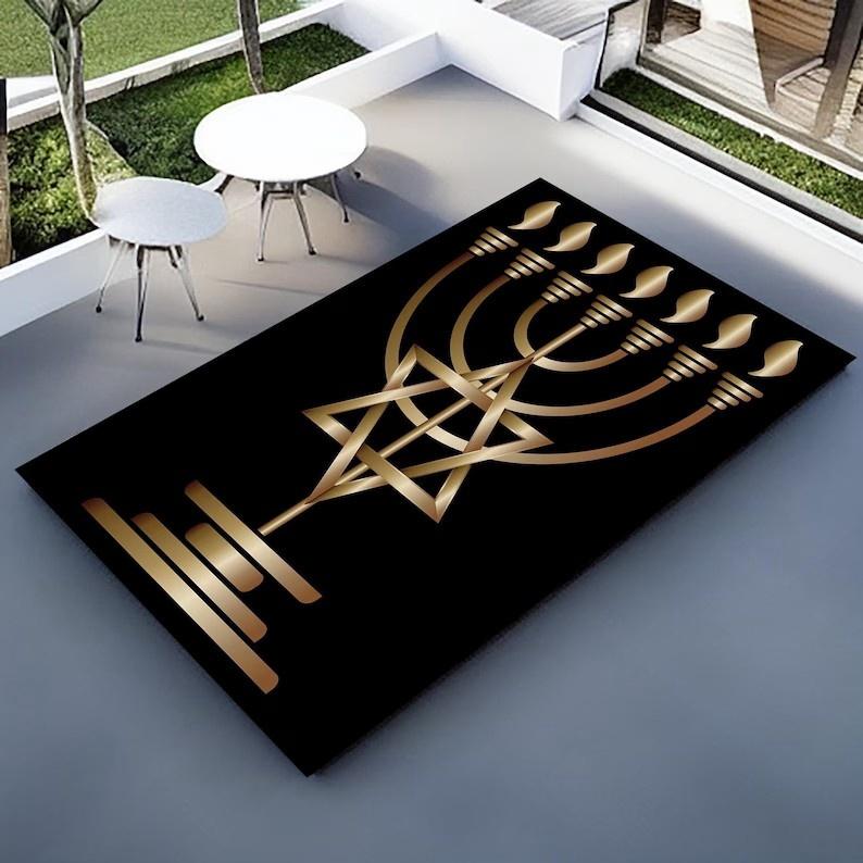 Hebrew Prayer Rugs and Carpets Area Floor Mats Personalized Jewish Prayer Mats Perfect for Turkish Prayer Rooms and Gifts