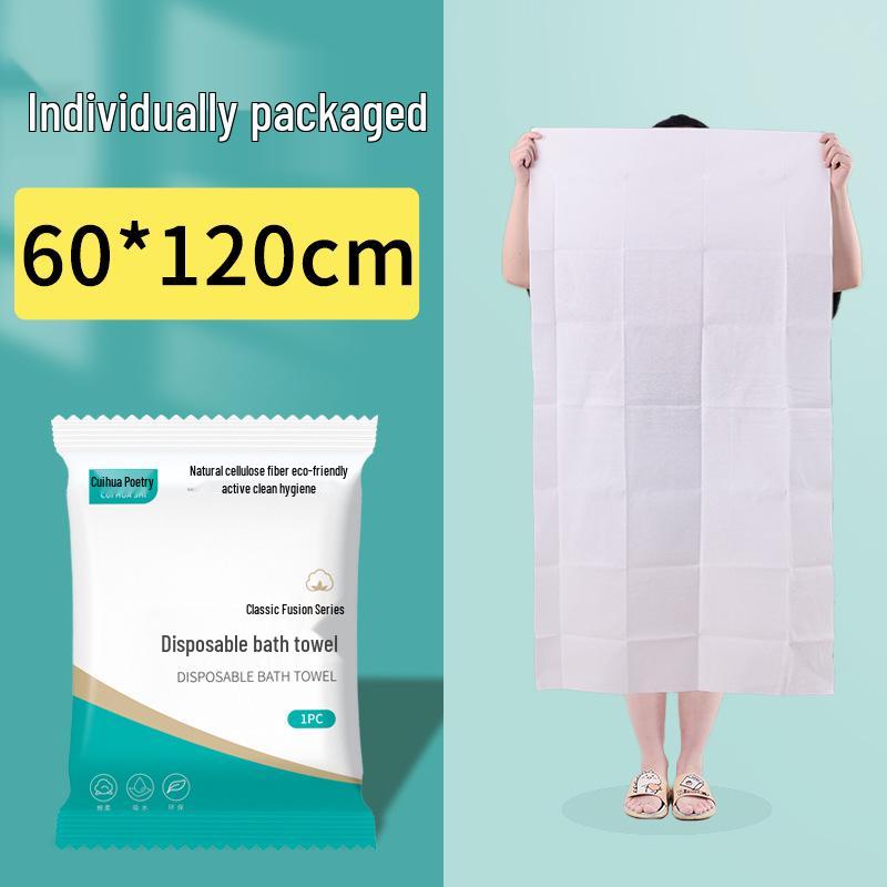 Cuihua Shi Thick Disposable Bath Towel - Individually Wrapped for Travel, Hotel, B&B, and Salon Use