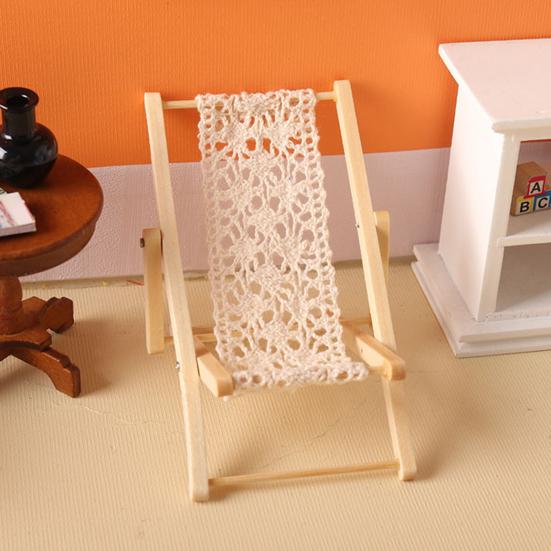 Nábytek do domečku pro panenky Vysoce věrný Domeček pro panenky Řemeslo Domeček pro panenky Plážové Dřevěné lehátko Příslušenství pro domeček pro panenky