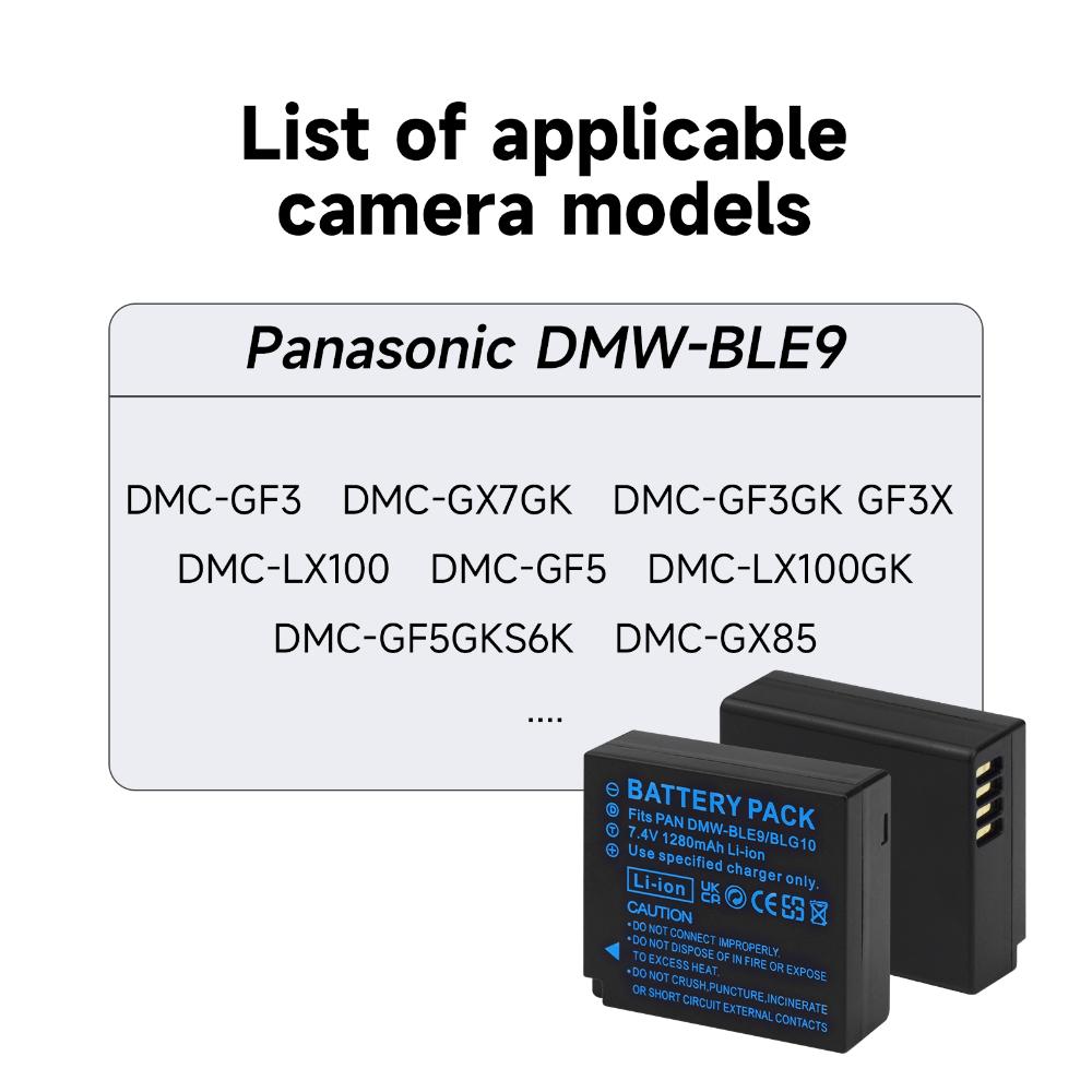 PALO Camera Battery Charger DMW-BLE9 LCD USB Dual Battery Charger with Camera Battery  for Panasonic DMC-GX7GK DMC-FG3GK GF3X DMC-LX100 DMC-GF4